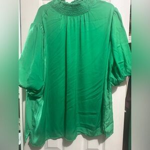 Oddy 3x green puff sleeve top
